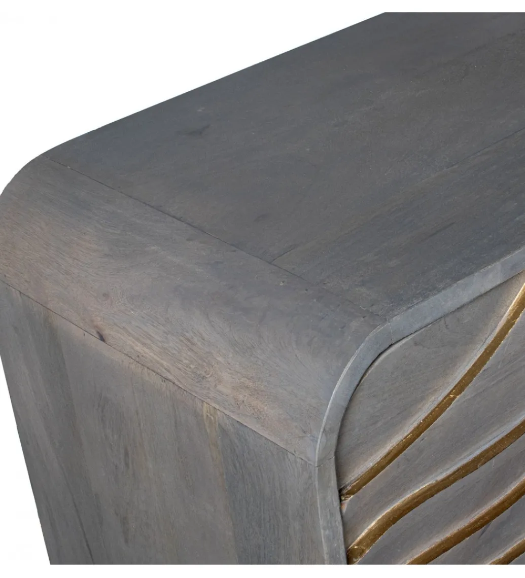 Komoda QUTINESKA 110 cm drewno mango szara*Exclusivas Outlet