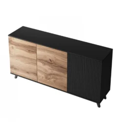 Komoda RANDOM 160 cm w kolorze dąb wotan z kolorem czarnym*Halmar Online