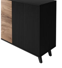 Komoda RANDOM 160 cm w kolorze dąb wotan z kolorem czarnym*Halmar Online