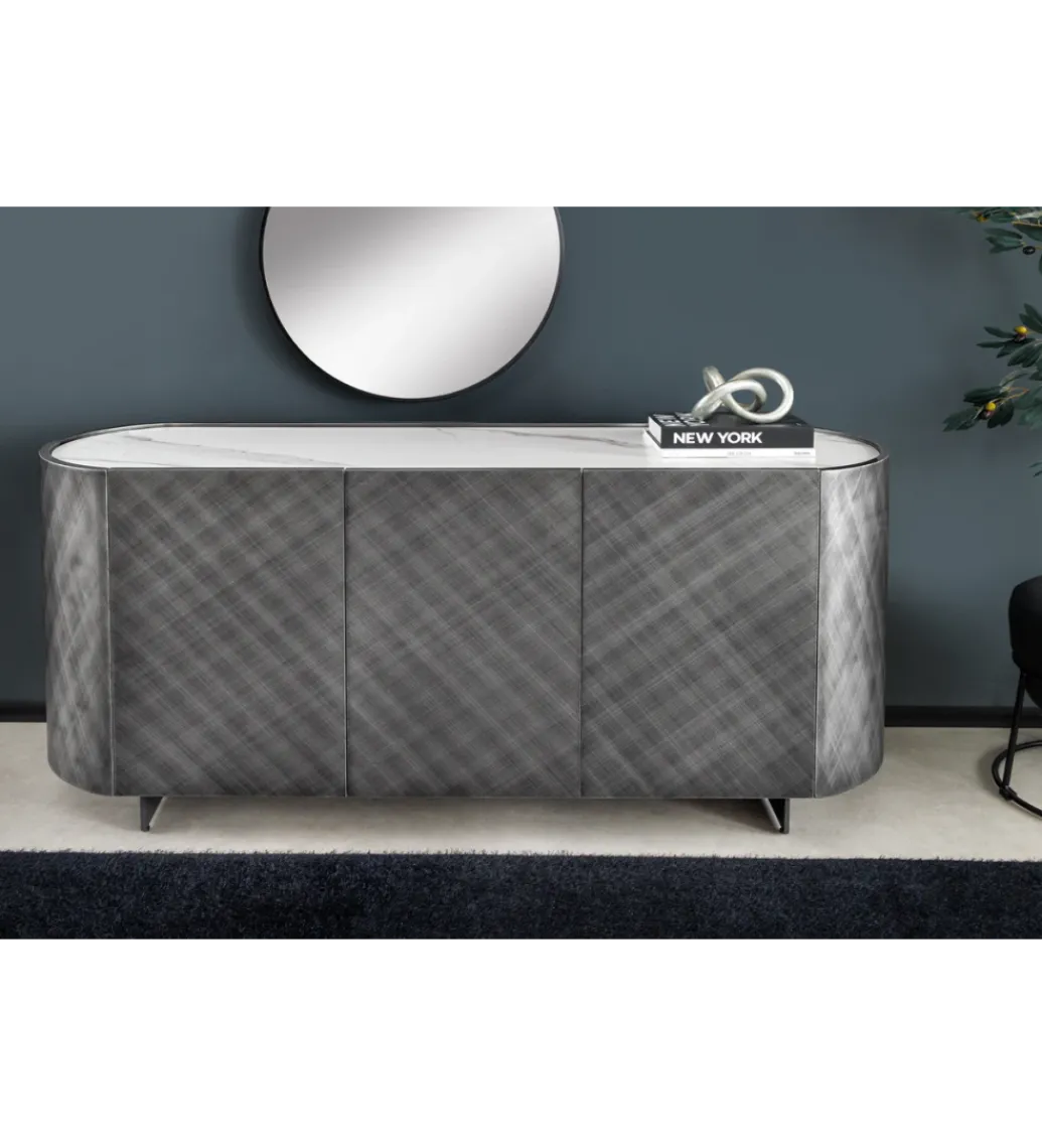 Komoda REFLECTION 150 cm efekt 3D marmur antracyt*Invicta Interior