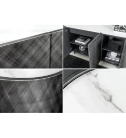 Komoda REFLECTION 150 cm efekt 3D marmur antracyt*Invicta Interior