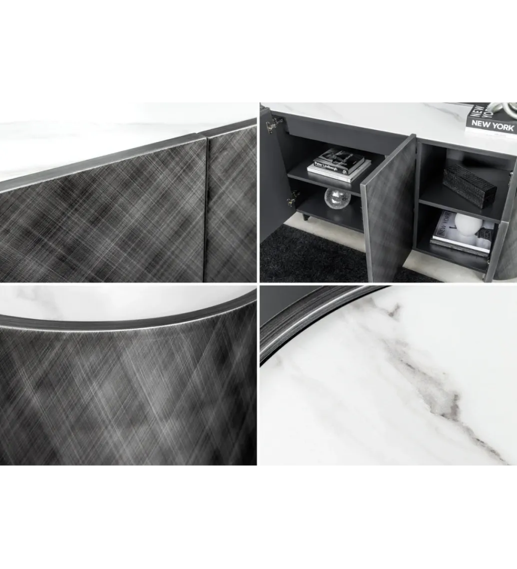 Komoda REFLECTION 150 cm efekt 3D marmur antracyt*Invicta Interior
