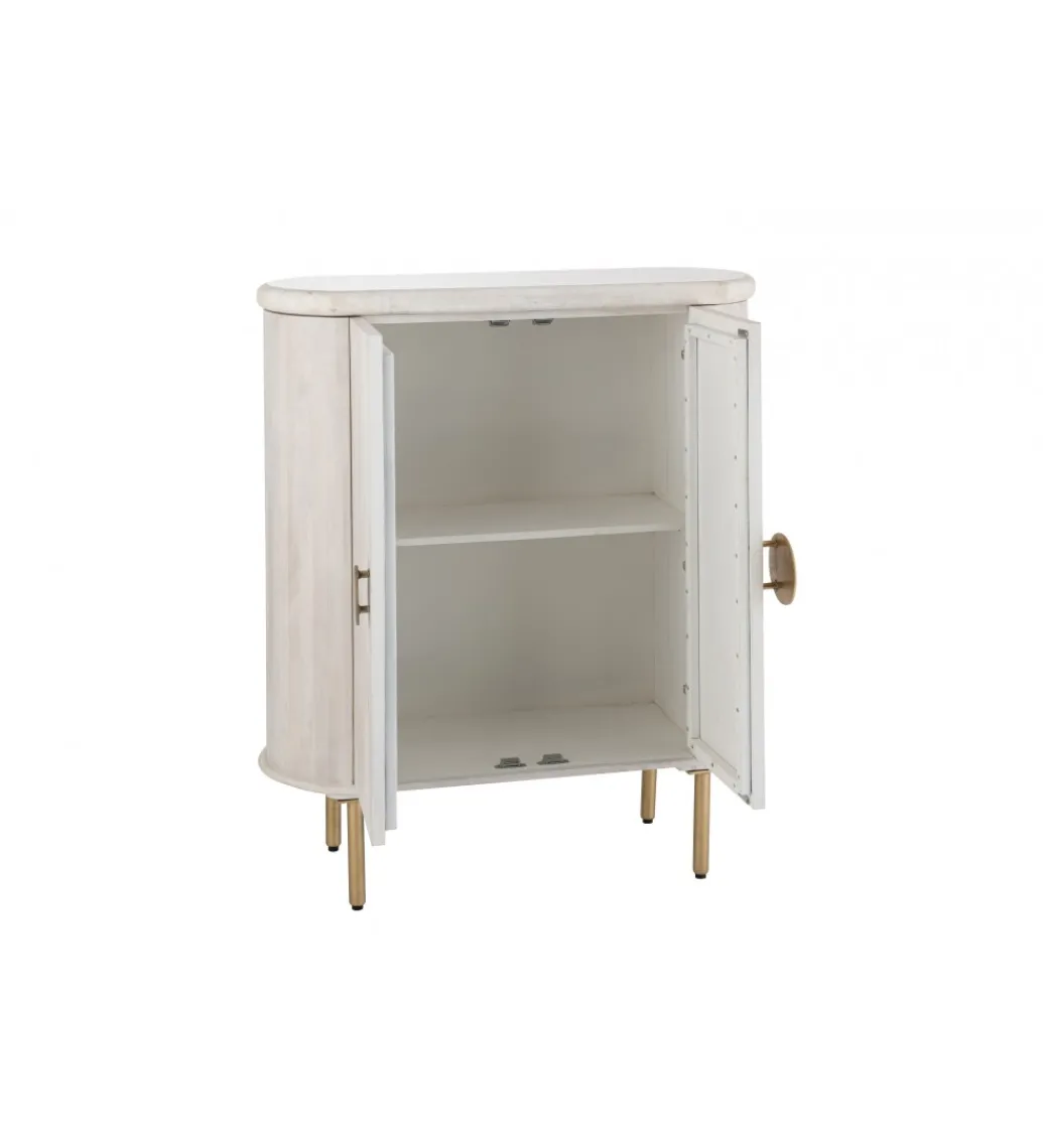 Komoda ROUNDEGO 116 cm blat marmur biały*J-Line Online