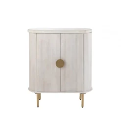 Komoda ROUNDEGO 116 cm blat marmur biały*J-Line Online
