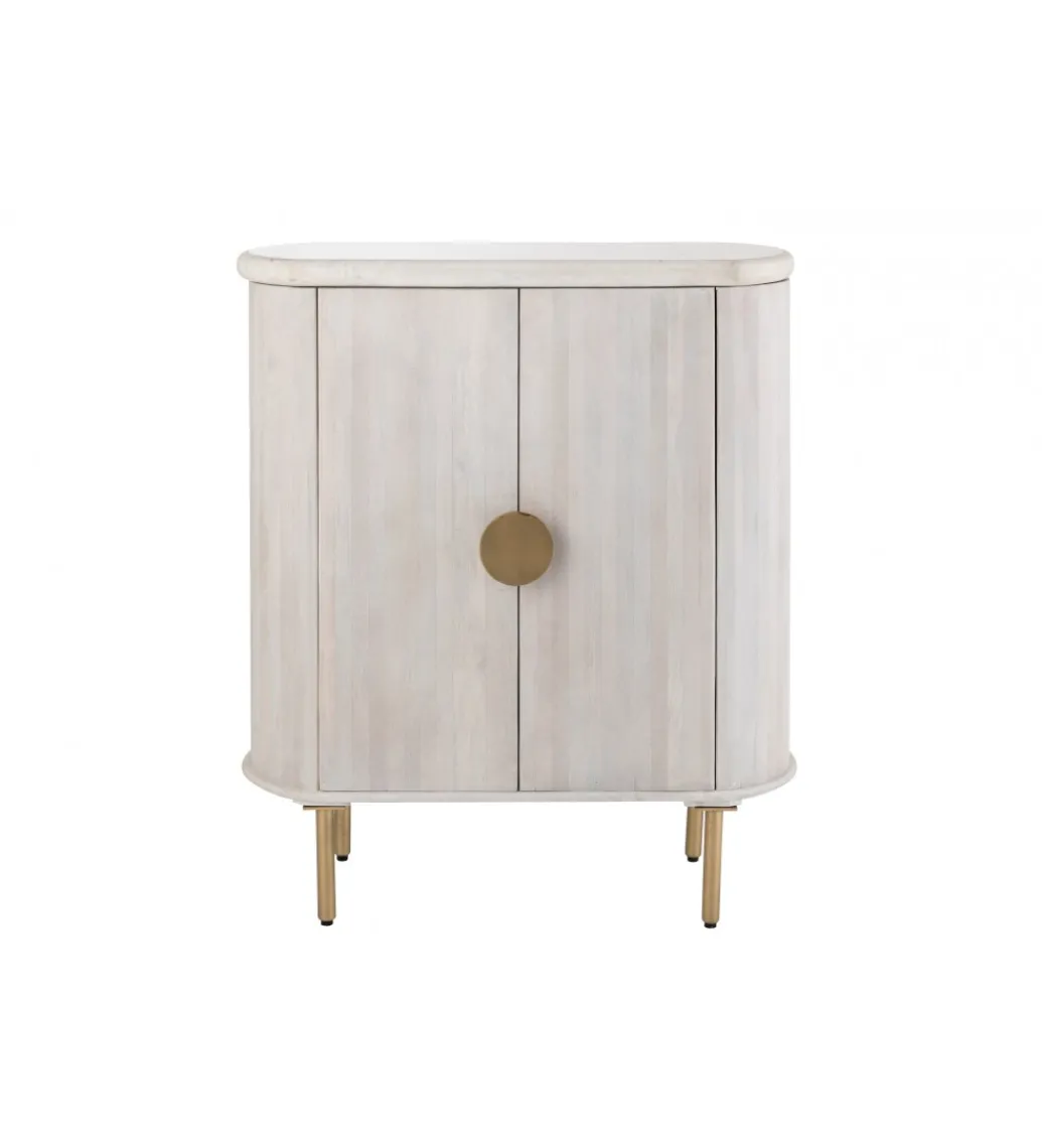 Komoda ROUNDEGO 116 cm blat marmur biały*J-Line Online