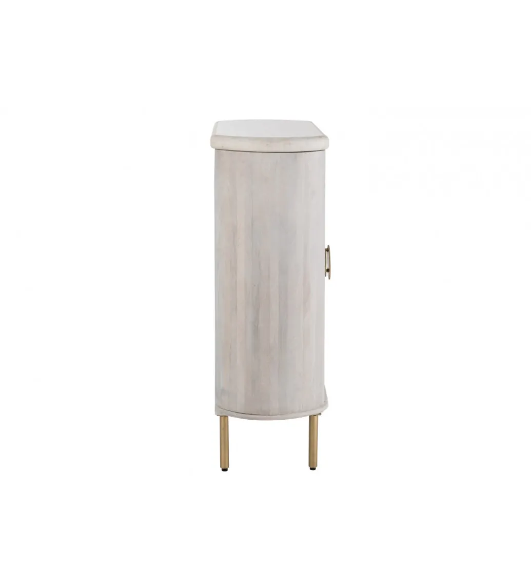 Komoda ROUNDEGO 116 cm blat marmur biały*J-Line Online