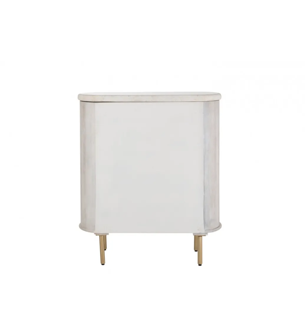 Komoda ROUNDEGO 116 cm blat marmur biały*J-Line Online