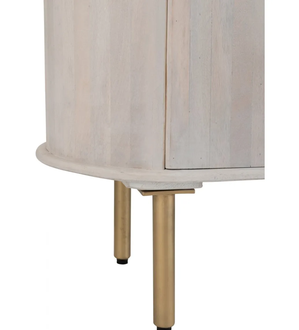 Komoda ROUNDEGO 116 cm blat marmur biały*J-Line Online