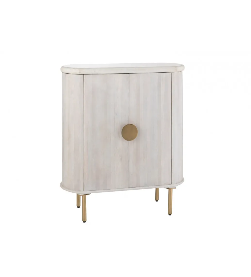 Komoda ROUNDEGO 116 cm blat marmur biały*J-Line Online
