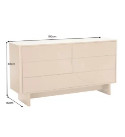 Komoda SAVOY 150 cm ceramika w optyce trawertynu*Invicta Interior