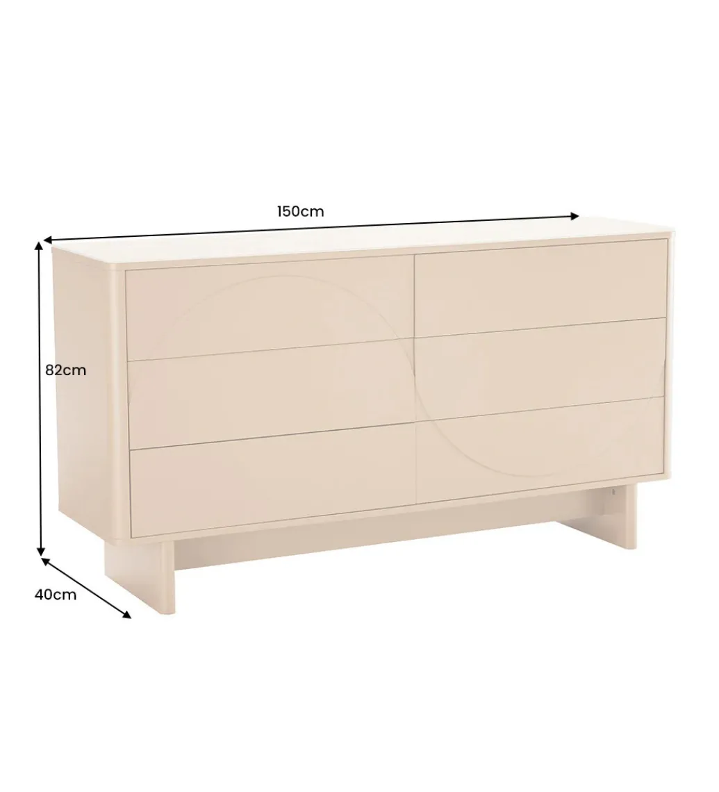Komoda SAVOY 150 cm ceramika w optyce trawertynu*Invicta Interior