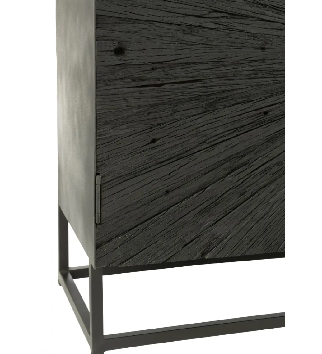 Komoda Shanil 120 cm drewno czarna*J-Line