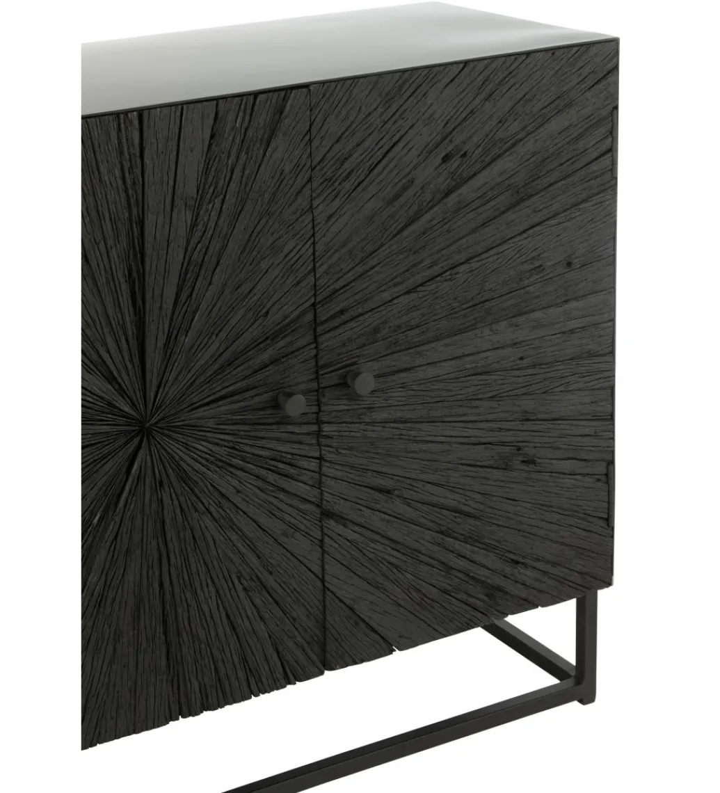 Komoda Shanil 120 cm drewno czarna*J-Line