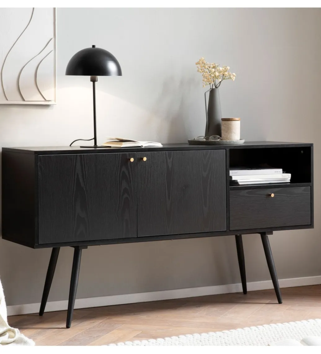 Komoda TAURI 140 cm czarna*WOHNLING, GERMANY Online