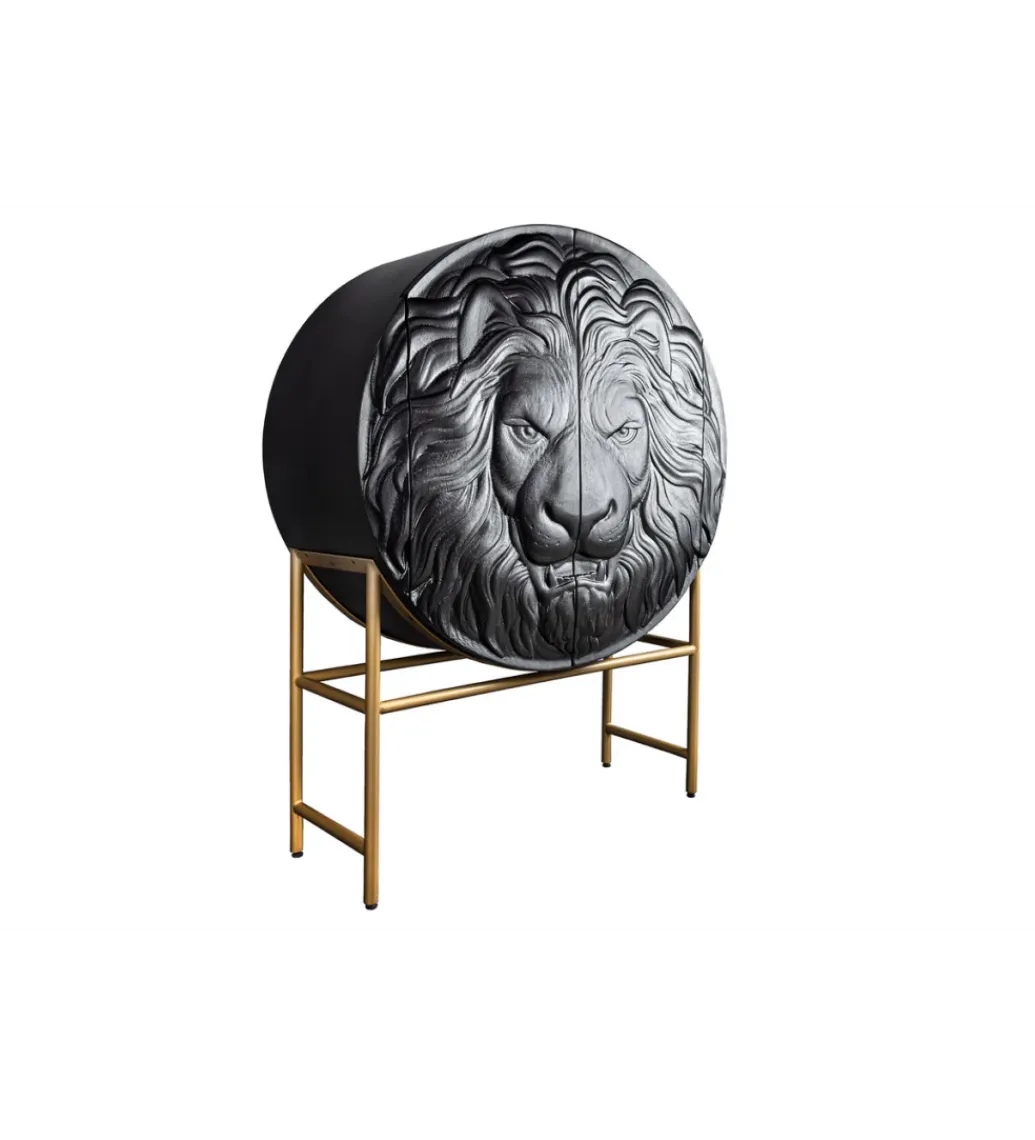 Komoda TIGR 140 cm drewno mango Czarna*Invicta Interior Best