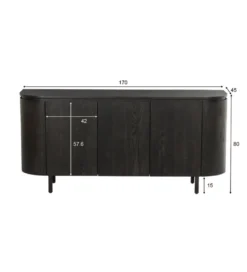 Komoda Tobago 170 cm czarny*LF-Design New