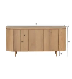 Komoda Tobago 170 cm naturalny*LF-Design Online