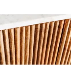Komoda TRES CHIC 105 cm drewno mango biały marmur naturalna*Invicta Interior - przedsprzedaż