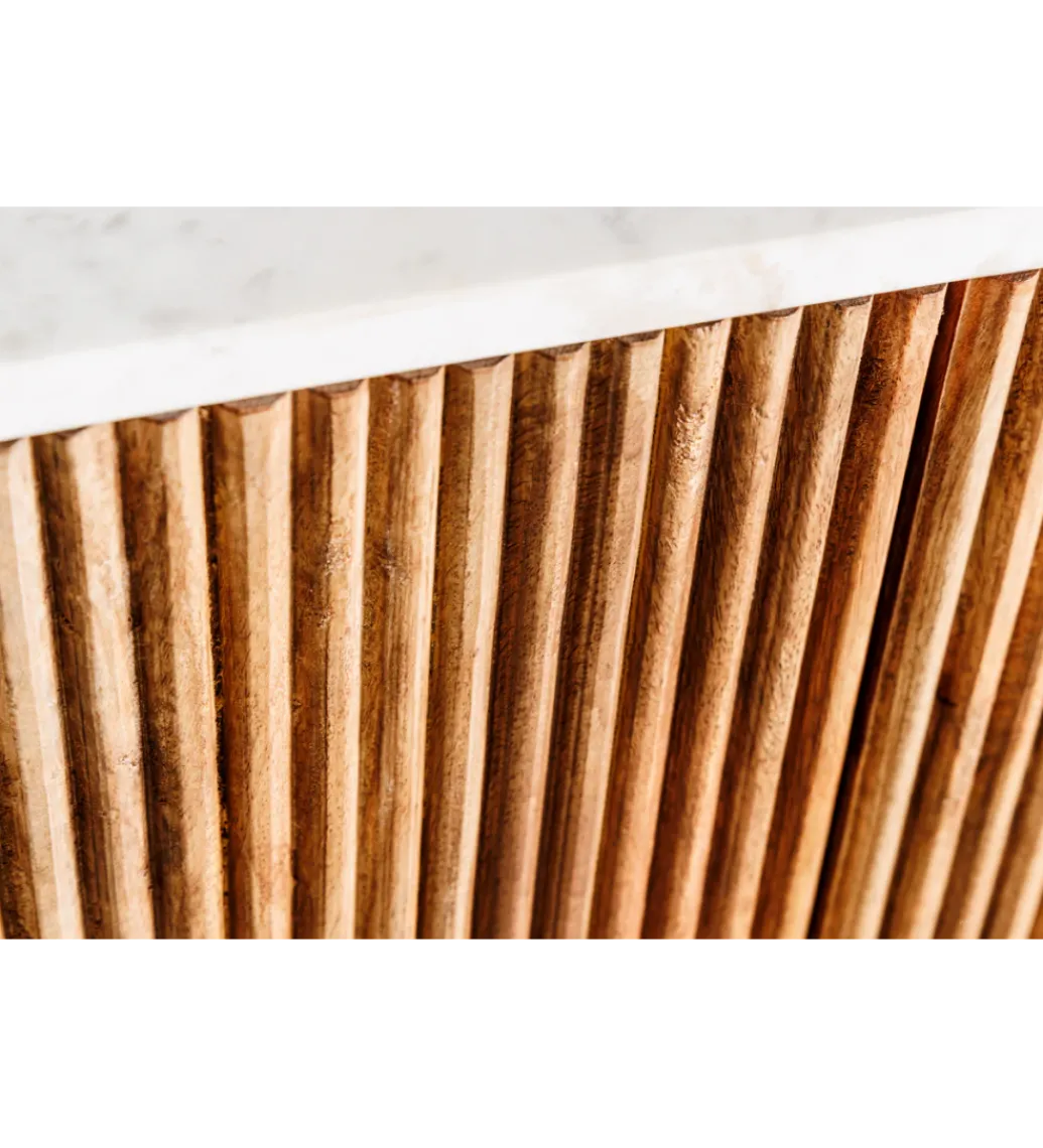 Komoda TRES CHIC 105 cm drewno mango biały marmur naturalna*Invicta Interior - przedsprzedaż