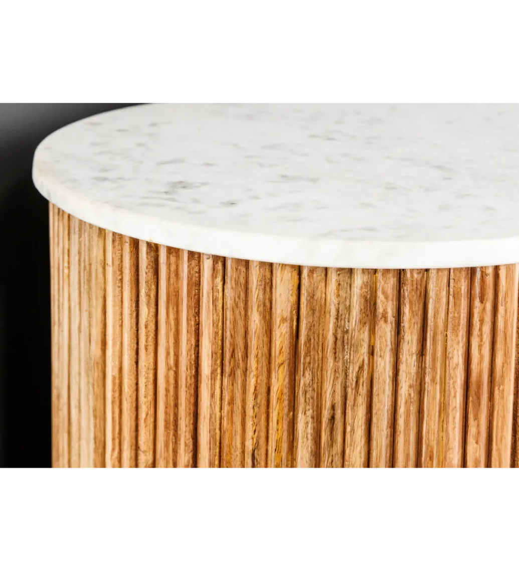 Komoda TRES CHIC 105 cm drewno mango biały marmur naturalna*Invicta Interior - przedsprzedaż