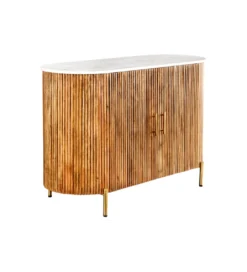 Komoda TRES CHIC 105 cm drewno mango biały marmur naturalna*Invicta Interior - przedsprzedaż