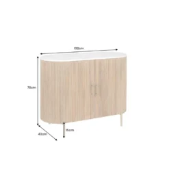 Komoda TRES CHIC 105 cm drewno mango biały marmur naturalna*Invicta Interior - przedsprzedaż