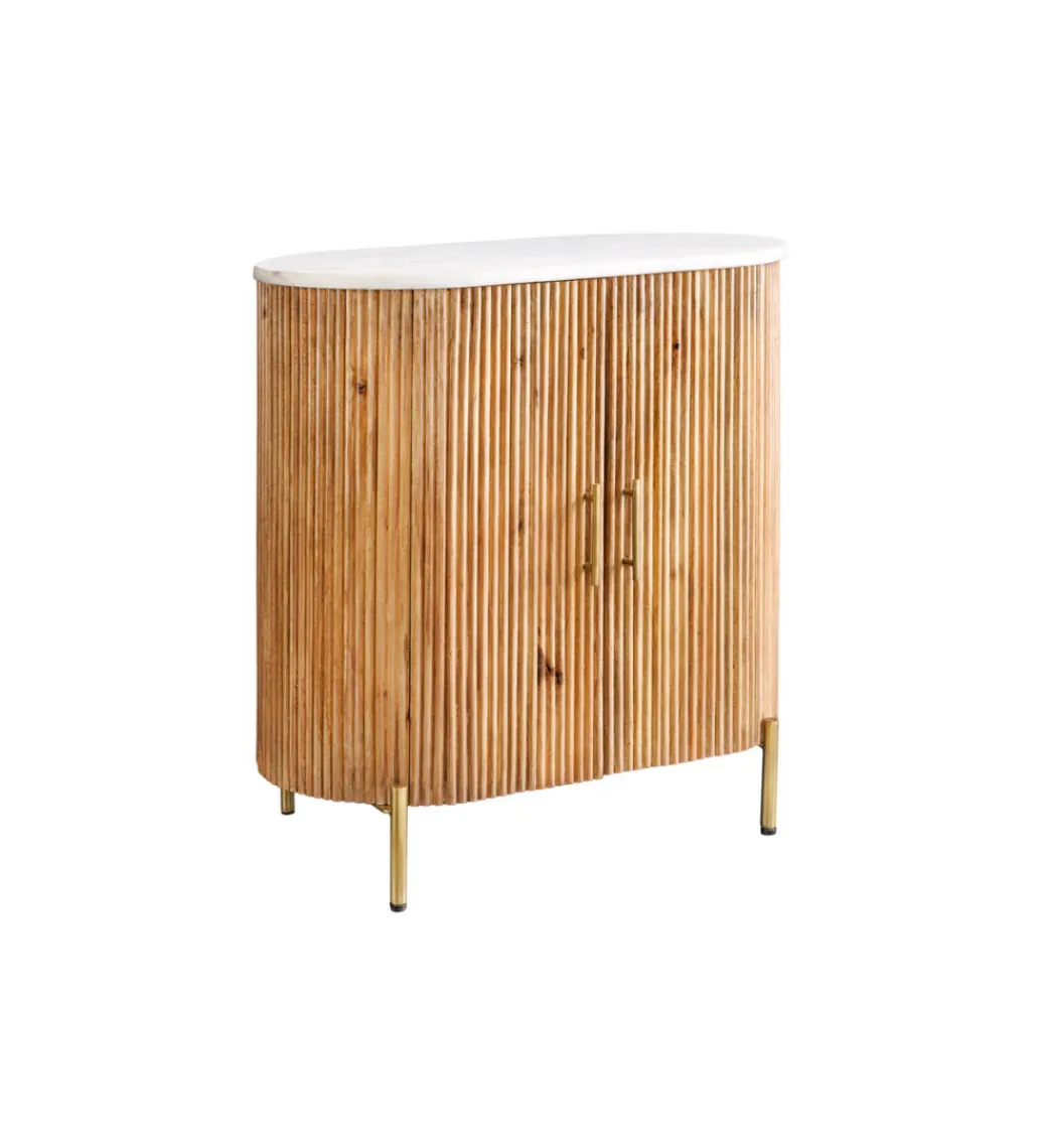Komoda TRES CHIC 70 cm drewno mango biały marmur blat*Invicta Interior - przedsprzedaż