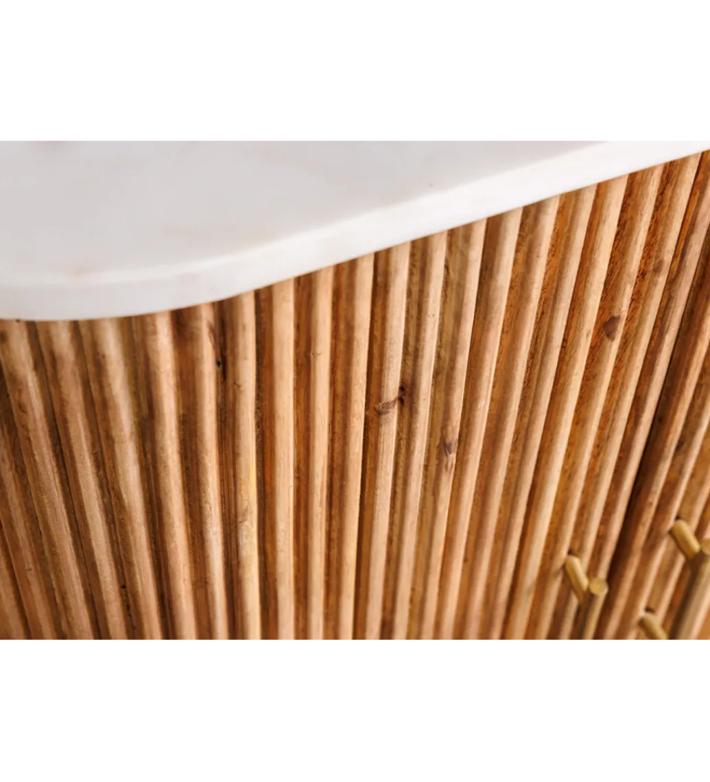 Komoda TRES CHIC 70 cm drewno mango biały marmur blat*Invicta Interior - przedsprzedaż
