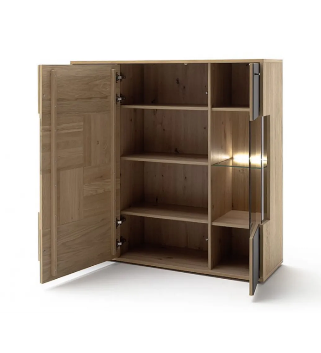 Komoda VALENCIA 124 cm antracytowo naturalna*MCA Outlet
