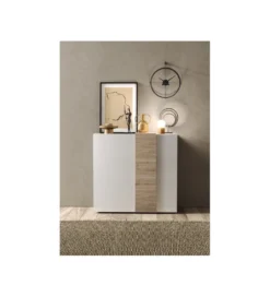 Komoda VENUS 181 cm biała z dodatkiem koloru dąb Cadiz*MCA Discount
