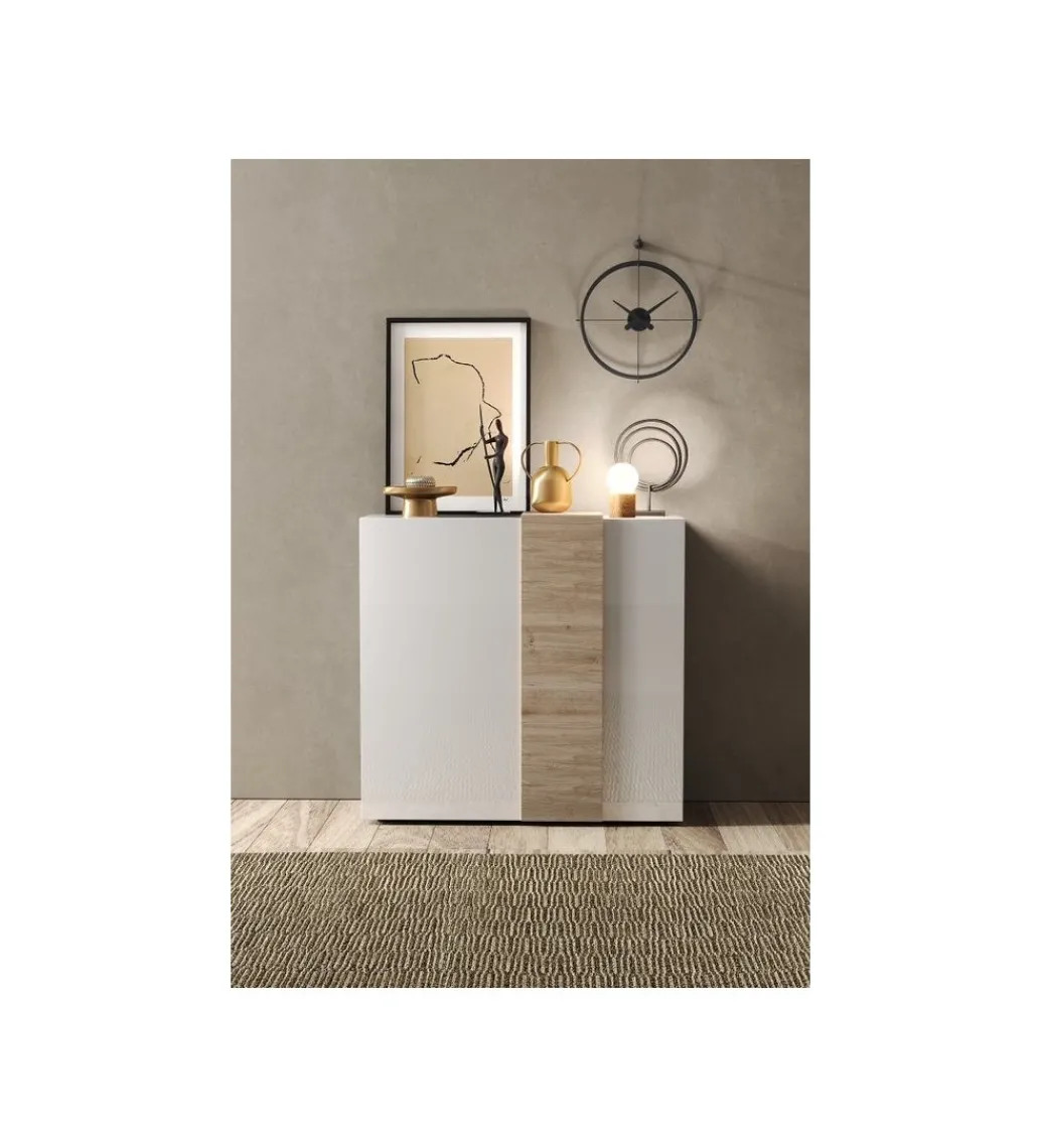 Komoda VENUS 181 cm biała z dodatkiem koloru dąb Cadiz*MCA Discount