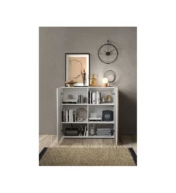 Komoda VENUS 181 cm biała z dodatkiem koloru dąb Cadiz*MCA Discount