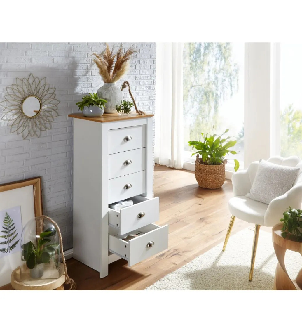 Komoda VINCENTE 53 cm biała*WOHNLING, GERMANY Discount