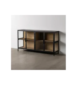 Komoda Witryna NEGRO 150 cm czarna*Zona-Design Outlet