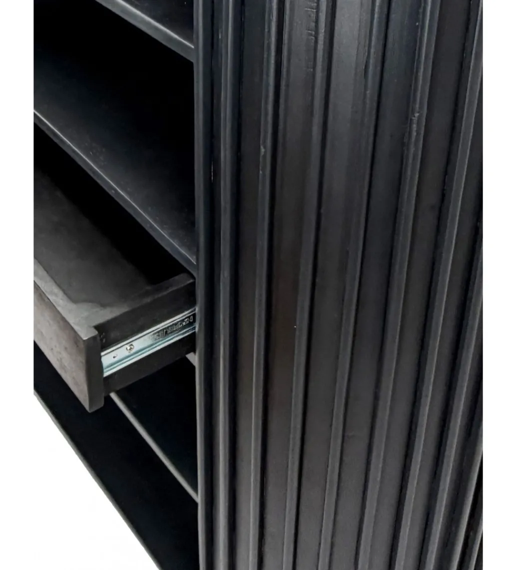 Komoda WOHNLING 122 cm drewno akacja czarna*WOHNLING, GERMANY Online