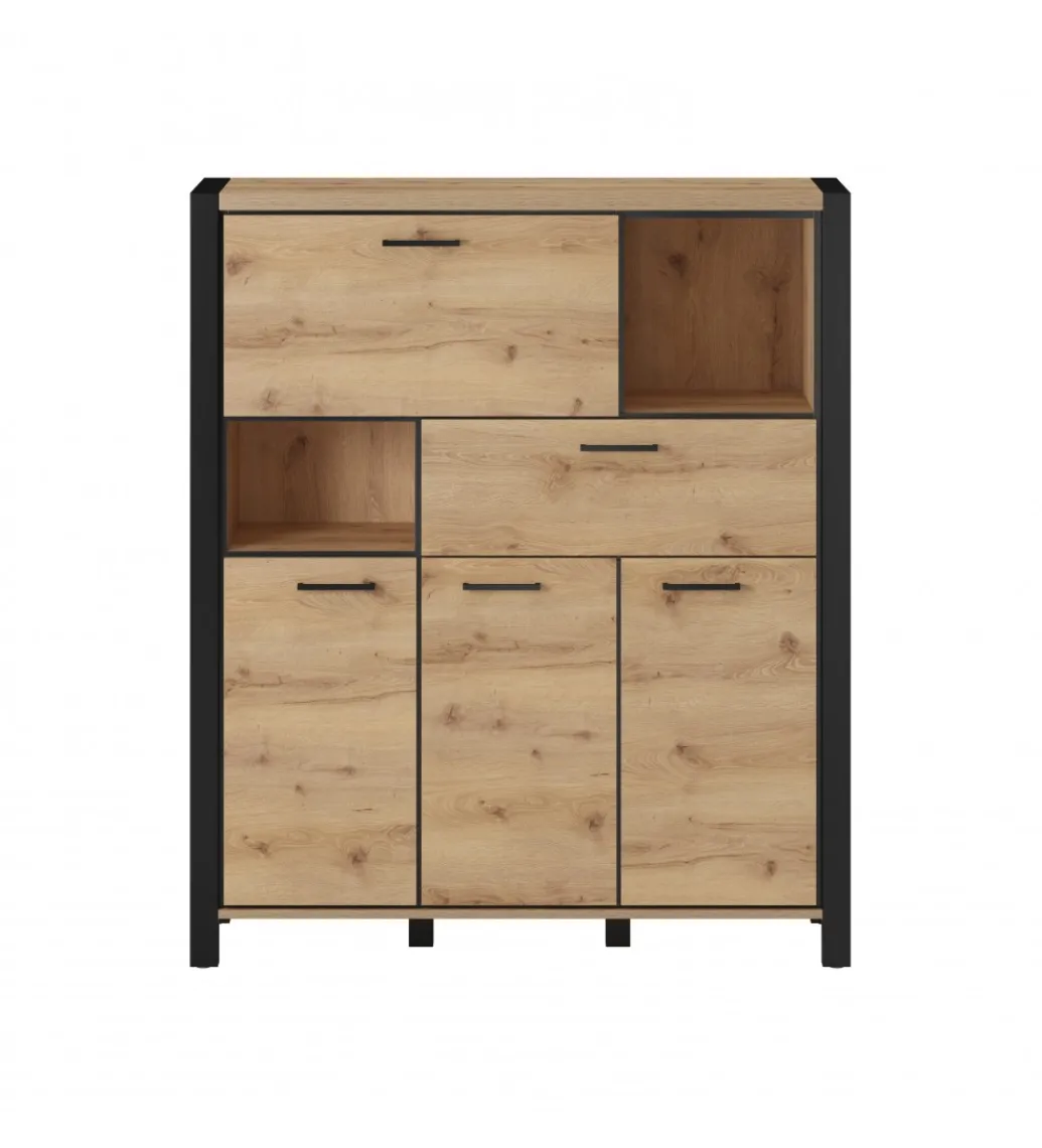 Komoda Wysoka AKTIV 112 cm w optyce dąb Taurus*Helvetia Online