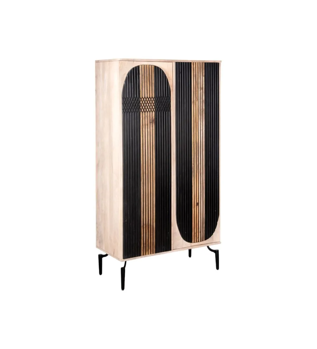 Komoda wysoka ALTORO 170 cm drewno mango naturalna czarna*RW Online