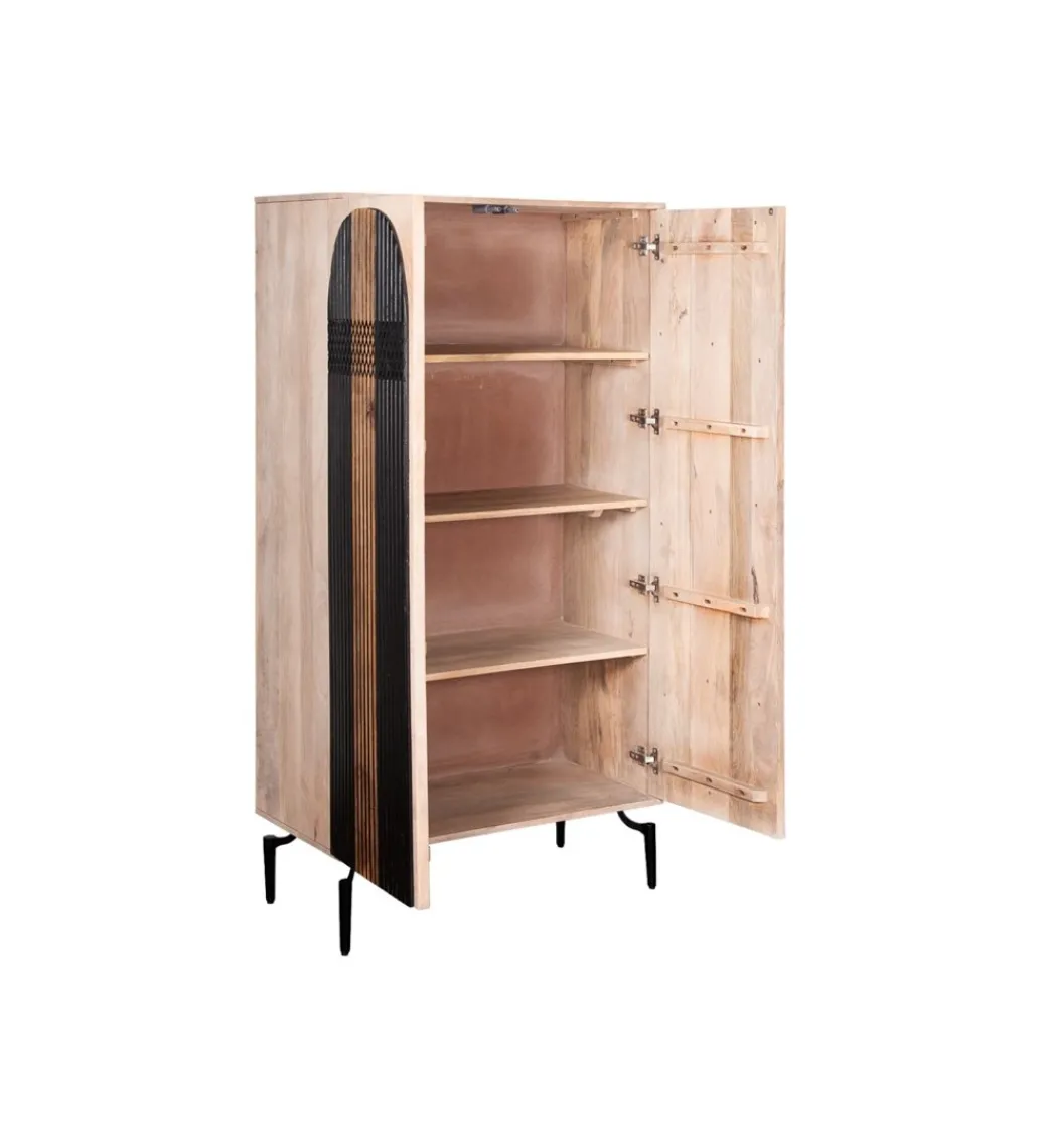 Komoda wysoka ALTORO 170 cm drewno mango naturalna czarna*RW Online