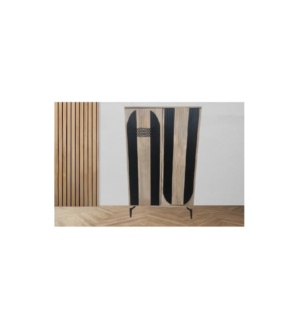 Komoda wysoka ALTORO 170 cm drewno mango naturalna czarna*RW Online