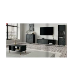 Komoda wysoka BULLET 100 cm czarna*Halmar Outlet