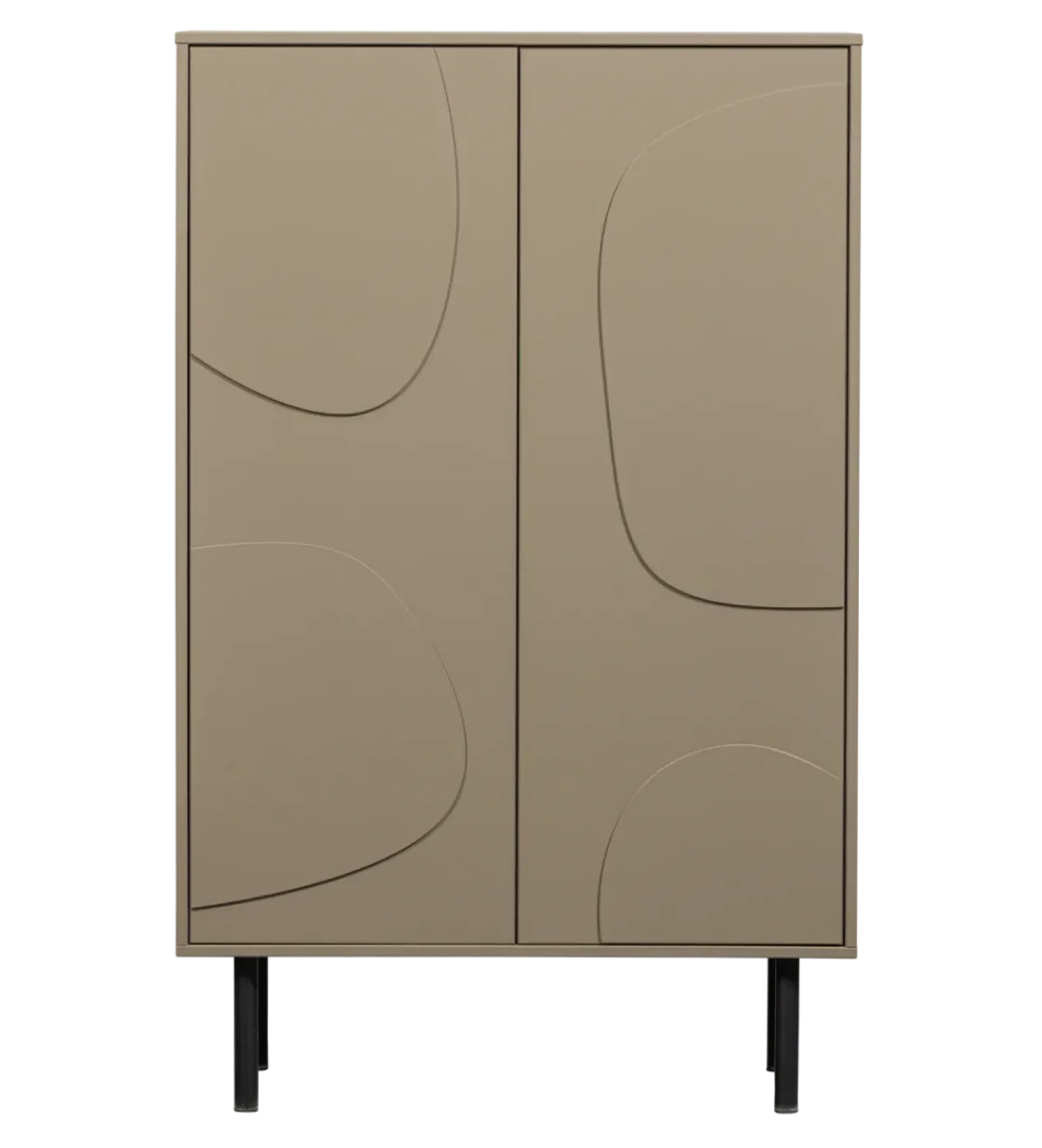 Komoda wysoka CADIZ 135 cm drewno sosny piaskowa*WOOOD Sale
