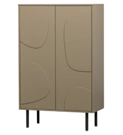 Komoda wysoka CADIZ 135 cm drewno sosny piaskowa*WOOOD Sale