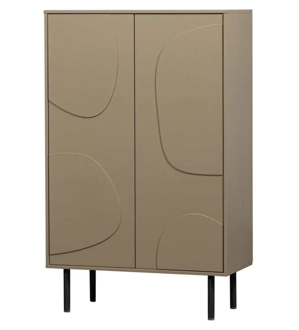 Komoda wysoka CADIZ 135 cm drewno sosny piaskowa*WOOOD Sale