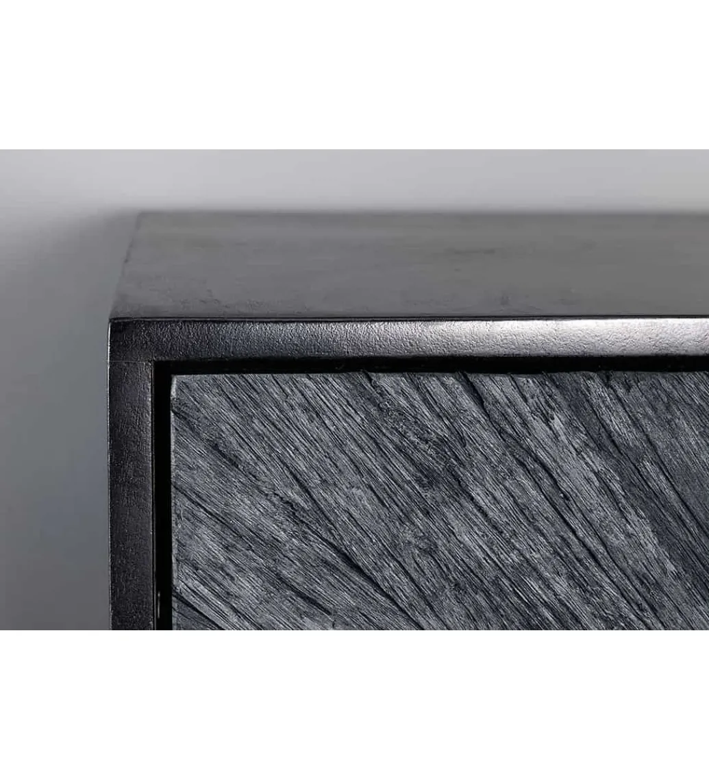 Komoda wysoka CRATER 100 cm drewno mango szara*Invicta Interior - przedsprzedaż Online