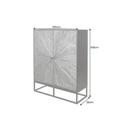 Komoda wysoka CRATER 100 cm drewno mango szara*Invicta Interior - przedsprzedaż Online