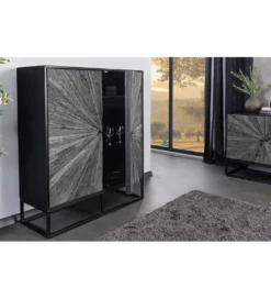 Komoda wysoka CRATER 100 cm drewno mango szara*Invicta Interior - przedsprzedaż Online