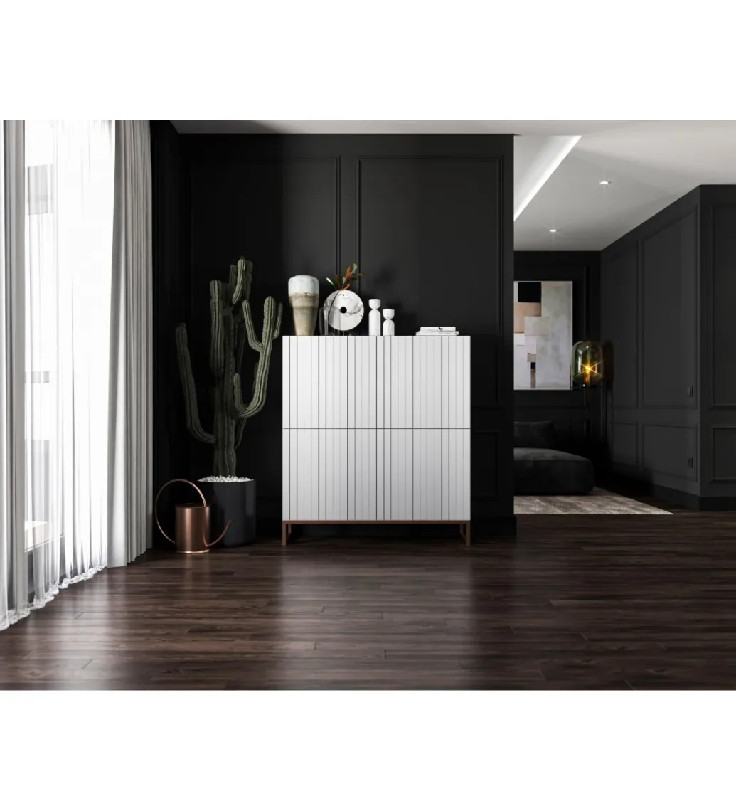 Komoda wysoka ELPIS 112 cm biała*Polski Design ML Online
