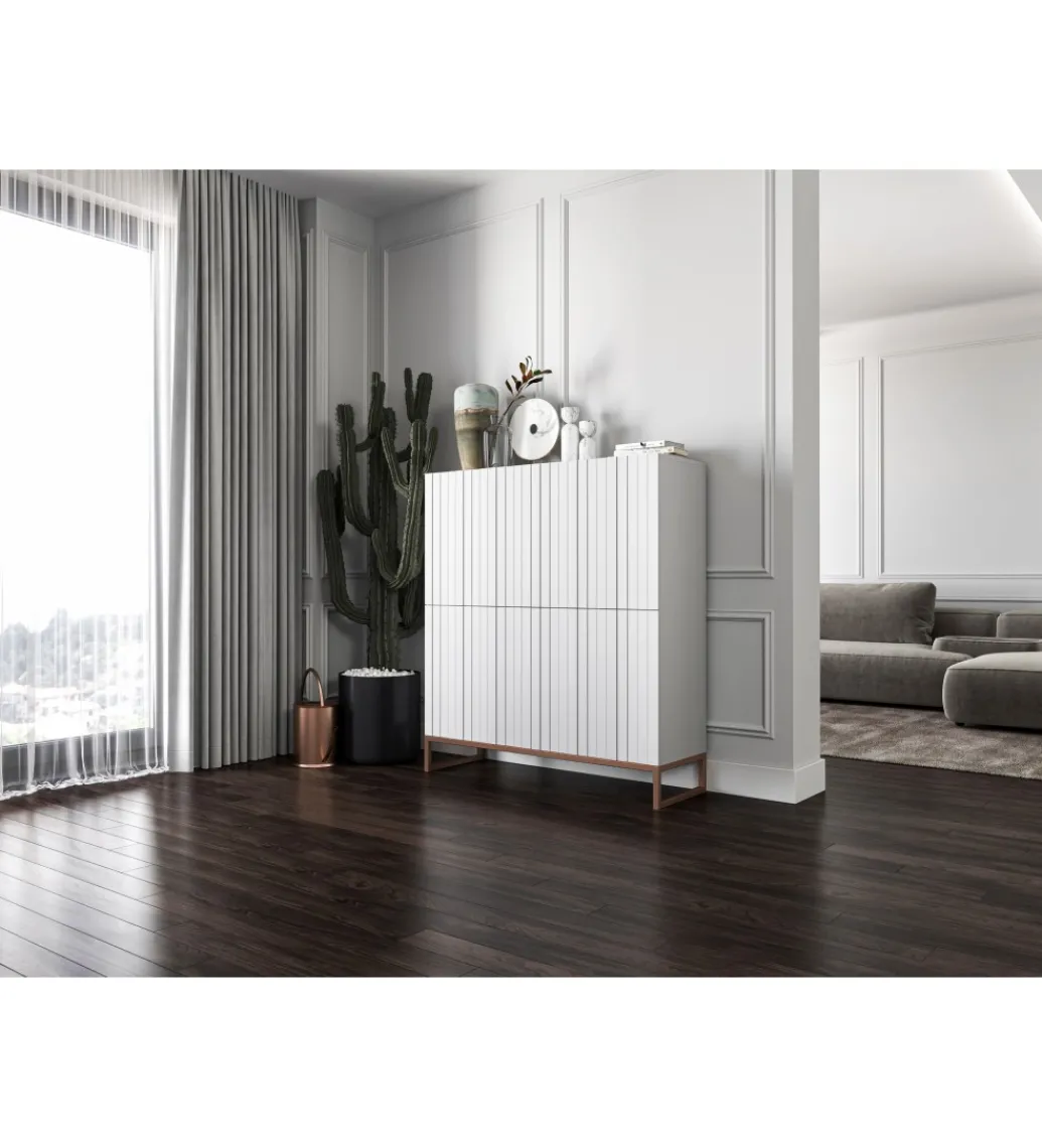 Komoda wysoka ELPIS 112 cm biała*Polski Design ML Online