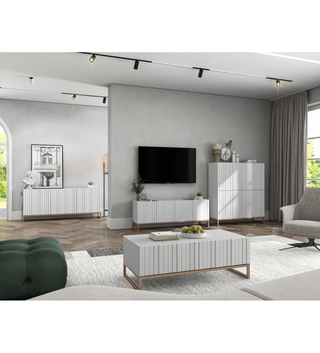 Komoda wysoka ELPIS 112 cm biała*Polski Design ML Online