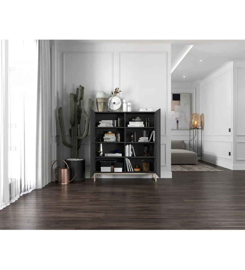Komoda wysoka ELPIS 112 cm czarna*Polski Design ML Discount